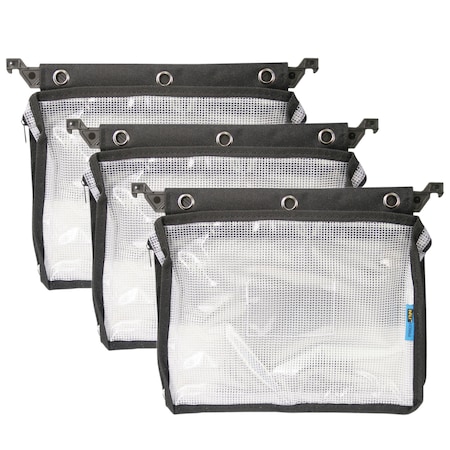 Innovative Storage Designs Expanding Zipper Pouch, Clear Mesh, 3PK 50904